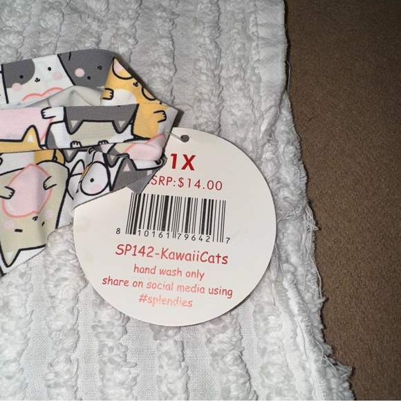 Splendies Kawaii Cats Thong 1X | Cartoon Cat Print | NWT - Picture 3 of 5